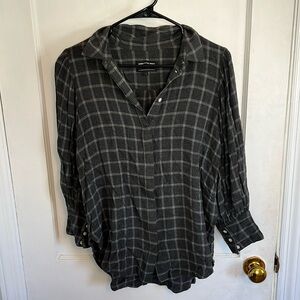 Something Navy - Flannel Blouse - Size Small